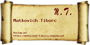 Matkovich Tiborc névjegykártya
